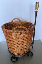 Brennholzkorb mit handgeschmiedetem Gestell 4 Rollen