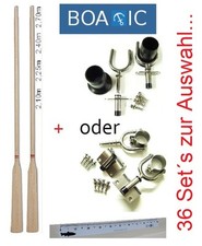 Holzruder mit Haltern Dollen Paddelhalter Halter Boot Paddel Riemen Ruder SET S2