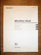 Operating Instructions for Sony MDS-JE500,ORIGINAL