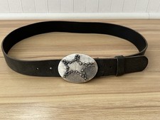 Damen Ledergürtel Rind Wechselschnalle Wechselschließe 105 x 3,5cm dunkelgrau