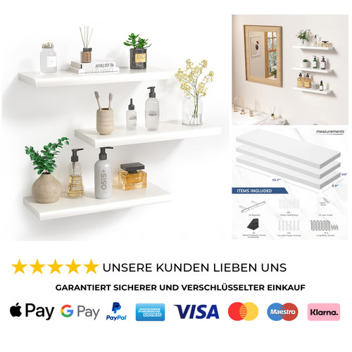 Weiße schwebende regale - regale, für