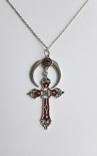 Gothic Kreuz Mond  Anhänger