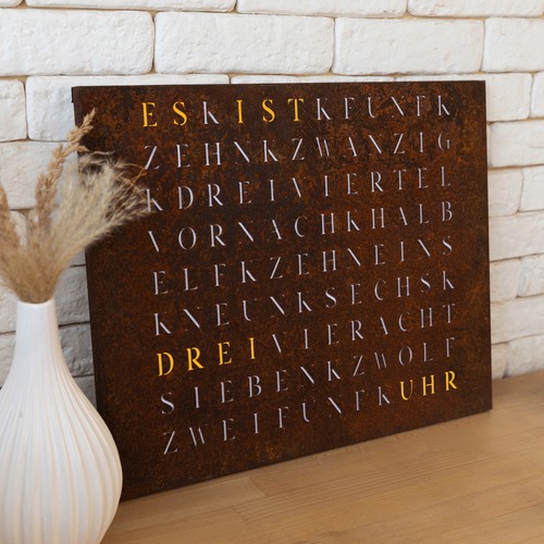 Bausatz wordclock eisen rost - wordclock,