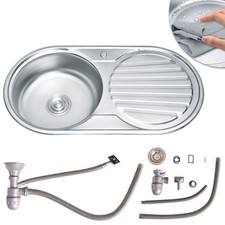 Einbauspüle Küchenspüle Spülbecken Waschbecken Ablage Siphon Edelstahl Spüle