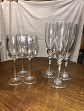 3 Sektgläser 22,3 x 4,5 cm und 3 Likörgläser Bohemia  18,6 x 4,5 cm 