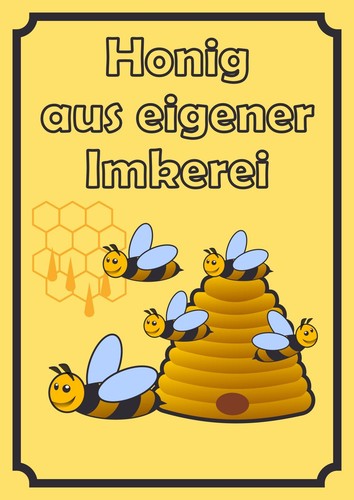 Verkaufsschild schild honig - verkaufsschild,