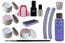 Set Acryl Pulver 4x 10g Klar