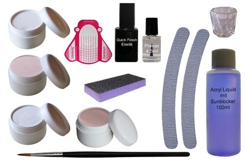 Set acryl pulver 10g - 10g, klar