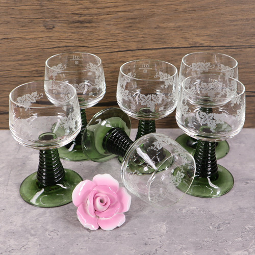 Vintage zwiesel römer glas - 6x,