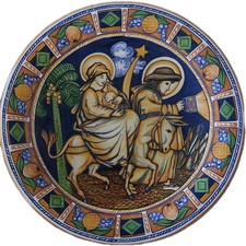 Karlsruher Majolika - Sammelteller „Flucht nach Ägypten“ (Replikat)