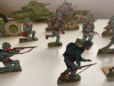 1939-45! 20x Spielzeug Figur Soldaten Panzer PAK Pappe Wehrmacht 2. Weltkrieg