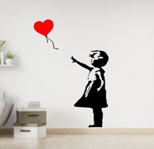 CrazyShirt Wandtattoo GIRL WITH RED BALLON - Banksy Mädchen roter Ballon 