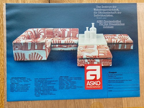1973 asko finnlandmöbel sofa - finnlandmöbel,