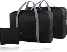 Faltbare Reisetasche Wasserdichte Handgepäcktasche Sport Urlaub 2st Schwarz