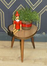 60er Jahre Blumenhocker Blumentisch Teak Optik Resopal Beistelltisch 27,5cm H28