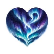 Aquarell Aurora Herz 9x9 cm