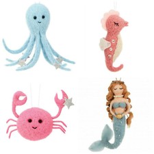 Meerestier Oktopus Seepferd Krabbe Meerjungfrau Filz Anhänger Mobile DIY