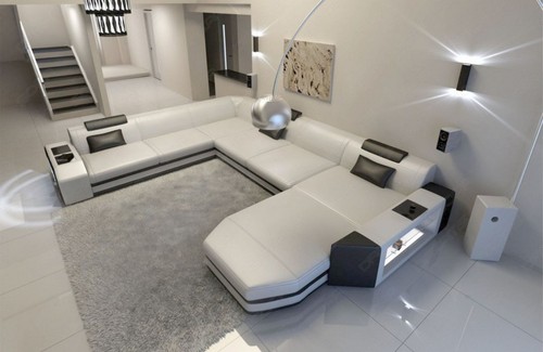 Ledercouch wohnlandschaft sofa - ledercouch,