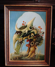 Ölgemälde abstrakt R. Selinka Gemälde Surreslismus signiert