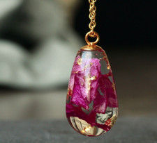 Kette Rosen Blattgold Blütenschmuck romantisch Geschenkidee Frau Freundin Mutter