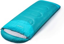 Coolzon Schlafsack Outdoor für Camping 3-4 Jahreszeiten, Erwachsene Türkis/Blau