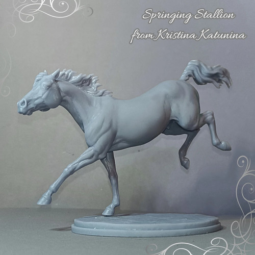 Springendes pferd unbemalter - pferd,