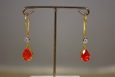 Feueropal Diamant Ohrhänger 1,91ct.+TW-VSI1-0,14ct. Schmuck Edelstein Heilstein