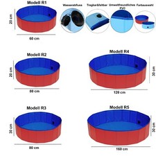 Hundepool Pool Swimmingpool Hundeplanschbecken faltbar Hundebad Ø60/80/120/160cm