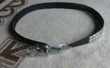 Kunstledergürtel - schwarz - Pyramidennieten 2-reihig - Rockabilly & Punk