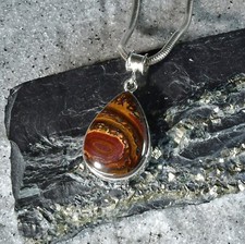 Boulder Opal Anhänger, 925er Silber, Edelsteinanhänger (13942), Edelsteinschmuck