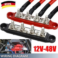 2X 12V-48V DC Sammelschienen Verteilerblock 250A M8 BusBar Box für Auto RV Boat.