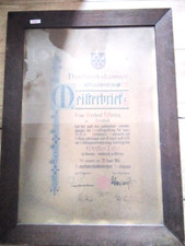 Alter Meisterbrief Schlosser Weimar  -Arnstadt 1931 -GR 60x80cm