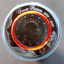 Monaco 2 Euro 2017 Albert II Gracia Patricia Motiv im Aussenring Polymerring