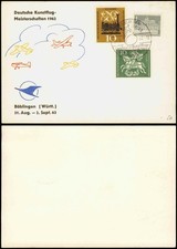 Ansichtskarte Böblingen Deutsche Kunstflug-Meisterschaften 1962   Sonderstempel