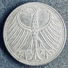 5 Mark 1972 F BRD Silberadler Heiermann 11,2 g .625 Silber KM#112 K111025J
