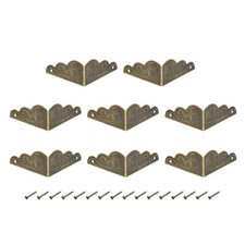 8 Stk Metallbox Eckenschutz Holzkiste Kantenschutz Stoßstangen 27x27x13mm Bronze