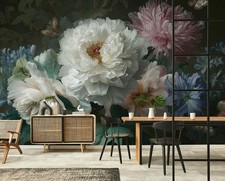 Fototapete Blumen Vintage Schlafzimmer Wohnzimmer VLIES TAPETE XXL + KLEISTER 35