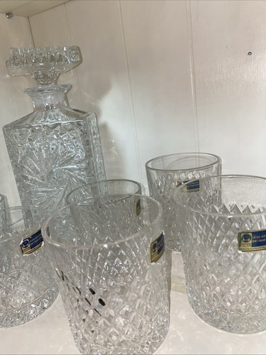 Kristall set dekanter whisky - set,