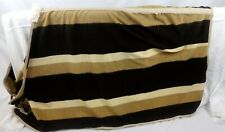 Laura Garelli Abschwitzdecke dunkel hell braun beige Streifen Fellkragen, 115 cm