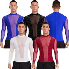 Herren Bluse Strass T-Shirt