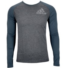 Adidas Authentic Longsleeve Herren Sport Shirt Langarm Pullover Laufshirt grau
