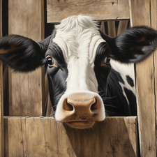 Wandbild Kuh Zaun Milchkuh