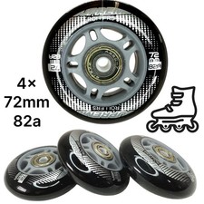 Supreme Inliner Skate Ersatz Räder mit Kugellager Rollen 72mm 82A Wheels 4er Set