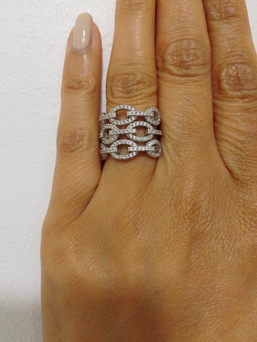 Diamonique ring mit breitem - ring,