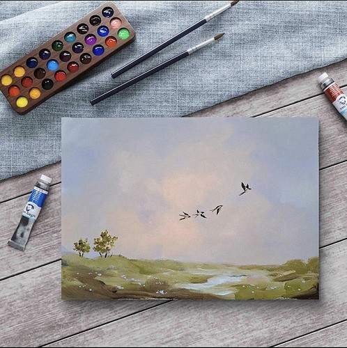 Acrylbild original landschaft - acrylbild,