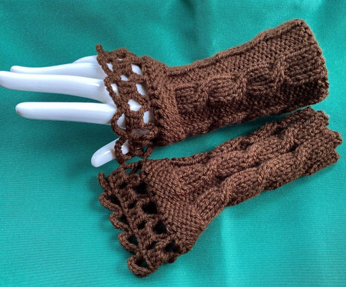 Armstulpen pulswärmer braun - armstulpen,