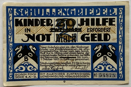 Mark überdruck - 20, o.d.