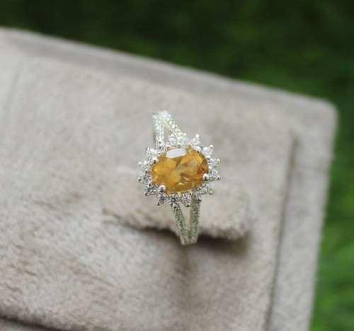Ovalschliff citrin ring - citrin,