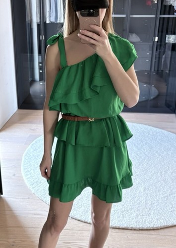 Zara volants kleid - s, grün