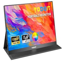 Yodoit Portable Monitor 15,6 Zoll 1920 x 1080P FHD Tragbarer IPS-Display mit USB